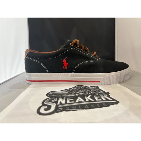 Polo Ralph Lauren Vaughn Black Canvas/Leather - 816117224001 Men's size 10.5D - Picture 2 of 9